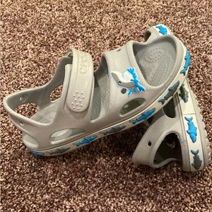 New Boys Shark Velcro Crocs Size 2
